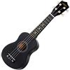 Classic Cantabile US-50 BK Ukulele soprano - Ukulele con 12 tasti - meccaniche per chitarra scorrevoli - corde in nylon bianche - Nero