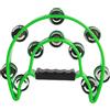 Akozon Tamburello a Mano, Campanelle per Placcatura a Tamburello Strumento Musicale a Percussione Doppia Doppia in Metallo con (GREEN)