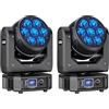 Fieryzeal 2PCS 7X40W Teste Mobili Luci Led RGBW Discoteca Teste Mobili Beam Funzione Zoom Effetto per Natale feste concerti matrimoni Discoteca eventi Bar Club luci discoteca
