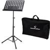 MusicalStore2005 Leggio da Orchestra LG102 in Metallo Regolabile Fino a 142 cm con Borsa - Tavola Rigida Inclinabile, Nero - MusicalStore2005
