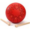 Generico Handpan, Tamburo a Lingua D'acciaio da 4 Pollici, 8 Note, con Libro di Musica, Strumenti a Percussione Rilassanti in Stile Rain Drum, Regalo Musicale per Adulti(Rosso,6 pollici 8 note)