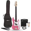 Gear4music Basso 3/4 per bambini con amplificatore, rosa | Per giovani suonatori di 8-12 anni, finitura rosa sorprendente, legni sostenibili per un tono deciso e definito