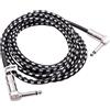 vhbw cavo AUX da 3m per chitarra compatibile con prese audio da 6,35mm - con connettori jack angolari da 6,35mm, guaina intrecciata