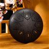 Generico Tamburo da Pioggia per Esterno, Handpan Steel Tongue Drum a 13 Note, con Bacchette e Borsa per Trasporto Strumento a Percussione Chakra da 6 Pollici(Nero,14 inch 15 Note)