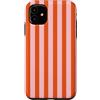 Y2K Retro Aesthetic Stripes Pattern Desi Custodia per iPhone 11 Modello estetico retrò a righe verticali rosa arancione Y2K