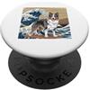 Australian Shepherd Puppy Lover PS Pastore australiano giapponese Kanagawa Wave Surf amante dei cani PopSockets PopGrip Adesivo