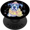 Dog Lover Large Breed Whimsical Pet Grap Ritratto di cane invernale alano colorato blu grafico canino PopSockets PopGrip Adesivo