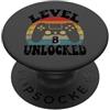 Funny Retro Gaming Birthday Level Eight Unlocked 8th Birthday Tee Video Game 8 Year Old PopSockets PopGrip Adesivo