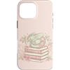 Dragon Bookstack Fantasy Apparel Custodia per iPhone 16 Pro Max Cute Dragon Books Fantasy Reader Fragole pastello