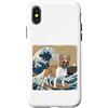 Frenchie Puppy Lover PS Custodia per iPhone X/XS Frenchie Giapponese Kanagawa Wave Surf Amante dei cani