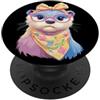 Kawaii Whimsical Pastel Small Animal Gra Carino Furetto Ritratto Amante Animali Grafica Rosa Occhiali Giallo PopSockets PopGrip Adesivo