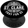 Catholic Faith And Devotion Graphics Santa Chiara Prega per noi Cattolico Patrono Santa Croce Preghiera PopSockets PopGrip Adesivo