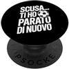 Scritta Portiere Calciatore Calcio Portiere Calcio Porta Frase Divertente Pallone PopSockets PopGrip Adesivo