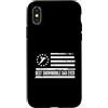 Best Dad Ever Father's Day Dad Birthday Custodia per iPhone X/XS Macchina da neve in motoslitta bandiera americana americana patriottica retrò