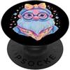 Kawaii Whimsical Pastel Bearded Face Gra Carino Gnome Ritratto Fantasia Personaggio Grafico Barbuto Blu PopSockets PopGrip Adesivo