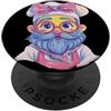 Whimsical Kitchen Character Graphics Gla Blue Chef Kawaii Bakery Ritratto Personaggio Grafico Rosa PopSockets PopGrip Adesivo