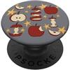 Cute Fruit Art Mele tagliate a fette e intere con stelle PopSockets PopGrip Adesivo