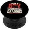 Dragon Enthusiast Designs for Boys Solo un ragazzo che ama i bambini amanti dei draghi PopSockets PopGrip Adesivo