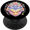 Kawaii Whimsical Pastel Egypt Portrait G Occhiali rosa con disegno del volto del faraone blu sorridente PopSockets PopGrip Adesivo