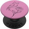 Floral Boho Line Art Simpatico gufo e rose Line Art Minimalista PopSockets PopGrip Adesivo