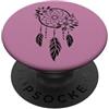 Floral Boho Line Art Acchiappasogni Fiori Piume Line Art PopSockets PopGrip Adesivo