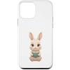 Timowo Studio Custodia per iPhone 12 mini Coniglio con Libro Tema Lettura