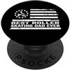 Best Dad Ever Father's Day Dad Birthday Pattinaggio a rotelle Roller Skater retrò anni '80 bandiera americana americana PopSockets PopGrip Adesivo