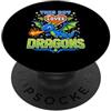 Dragon Enthusiast Designs for Boys Questo ragazzo ama i bambini dei draghi PopSockets PopGrip Adesivo