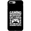 Cat Gamer Introvert Humor Petting Custodia per iPhone 7 Plus/8 Plus Amante dei gatti introverso gioco Accarezzare il mio gatto evitando le persone