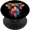 Divertente motivo a forma di mucca per v Mucca Agricoltore Manzo Latte Vegano Vitello Mucca Fattoria PopSockets PopGrip Adesivo
