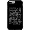 Bangkok Tuk Tuk Thailand Vintage Bluepri Custodia per iPhone 7 Plus/8 Plus Classic Tuk Tuk Bangkok Disegno Originale Schizzo