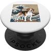 Beagle Puppy Lover PS Beagle Giapponese Kanagawa Wave Surfing Dog Amante PopSockets PopGrip Adesivo