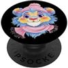 Kawaii Whimsical Pastel Lamb Face Graphi Carino Pecora Ritratto Amante Animali Grafica Rosa Occhiali Flore PopSockets PopGrip Adesivo