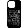 Bangkok Tuk Tuk Thailand Vintage Bluepri Custodia per iPhone 16 Pro Classic Tuk Tuk Bangkok Disegno Originale Schizzo