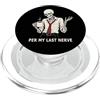Dark Sarcastic Skeleton Office Humor For Per My Last Nerve Dark Funny Sarcastico Burnout Scheletro Art PopSockets PopGrip per MagSafe