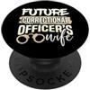 Police Officer Thin Blue Line Apparel Ka Fidanzamento Futuro Ufficiale Penitenziario Moglie PopSockets PopGrip Adesivo