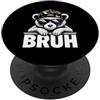 Bruh Teddy Bear Funny Ironic Saying Humo Bruh - Occhiali da sole con orsetto di orsacchiotto, divertenti meme retrò PopSockets PopGrip Adesivo