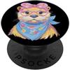 Kawaii Whimsical Pastel Marine Face Grap Carino Lontra Ritratto Amante Animale Grafica Rosa Occhiali Floreale PopSockets PopGrip Adesivo