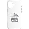 Fraxoweb Custodia per iPhone 16 Never Forget - Nastro audiocassetta retrò vintage videoregistratore floppy