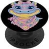 Kawaii Reptile Lover Whimsical Portrait Carino coccodrillo coccodrillo rettile carattere grafico pastello PopSockets PopGrip Adesivo