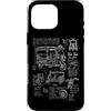 Bangkok Tuk Tuk Thailand Vintage Bluepri Custodia per iPhone 16 Pro Max Classic Tuk Tuk Bangkok Disegno Originale Schizzo