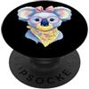 Kawaii Whimsical Pastel Safari Face Grap Carino Leone Ritratto Amante Animali Grafica Rosa Occhiali Flore PopSockets PopGrip Adesivo