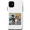 Boston Terrier Puppy Lover PS Custodia per iPhone 11 Boston Terrier giapponese Kanagawa Wave Surf amante dei cani