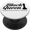 Miftees Black Excellence Tees Black Queen The Most Powerful Piece - Maglietta a scacchi PopSockets PopGrip Adesivo
