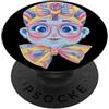 Kawaii Whimsical Pastel Pharaoh Face Gra Carino Blu Ragazza Ritratto Personaggio Grafica Rosa Occhiali Grande PopSockets PopGrip Adesivo