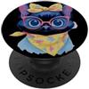 Space Lover Kawaii Whimsical Portrait Gr Carino Alien Girl Fantasy Personaggio Ritratto Grafico Blu PopSockets PopGrip Adesivo
