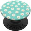 DAGUE ONE Morbido motivo floreale margherita - sfondo turchese chiaro PopSockets PopGrip Adesivo