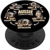 Australian Shepherd Fun Designs Pastore australiano 5 fasi della fame divertente regalo per gli amanti dei cani PopSockets PopGrip Adesivo