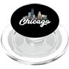 Chicago City Co Chicago Skyline Architettura Retro Deep Dish Pizza River PopSockets PopGrip per MagSafe