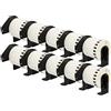 Printing Saver 10 Rotoli DK22251 DK-22251 62mm x 15,24m Etichette adesive continuo compatibili per Brother P-Touch QL-800 QL-810W QL-820NWB, Nero/Rosso su Nianco